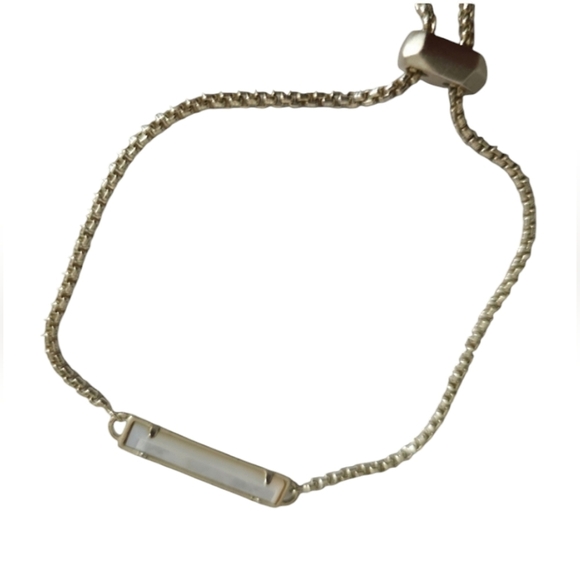 Kendra Scott Stan Bracelet Slate Cat's Eye Light Gold - Picture 4 of 11